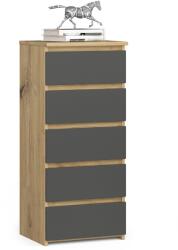  Comodă Cl5 Pk Stejar Artisan / Gri Comoda