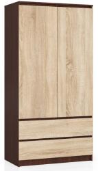  DULAP CU 2 UȘI ȘI 2 SERTARE 90 cm PK WENGE / SONOMA Comoda