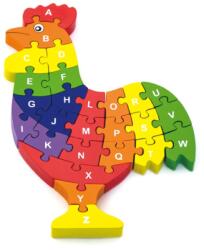 Viga Toys Puzzle din lemn 3D cu litere si cifre - broscuta testoasa (55250VG)