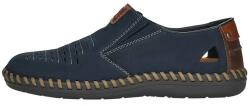 RIEKER Pantofi barbati, albastru inchis, casual, piele naturala, perforati, cu talpa joasa, Rieker B2457-14-Albastru-Inchis (Marime: 40) (B2457-14-Albastru-Inchis-40)