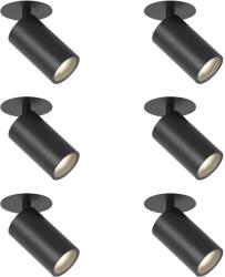 QAZQA 6 darabos modern süllyesztett spotlámpa szett fekete GU10 50mm IP44 - Chels (111279)