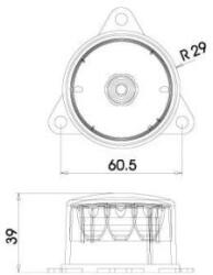 Dasteri Univerzális kerek 7LED-es tolatólámpa 9-33V, Háromfüles felfogatás, átm. : 55mm, vast. : 39mm, furattáv. : 61mm - DSL0400RVL (DSL0400RVL) - szervizfelszereles
