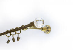 Karnisvilág Egysoros fém karnis szett antik arany cristal royal