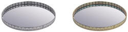 AdTrend Set 2 tavi decorative metal auriu argintiu 35 cm (83609) Tava