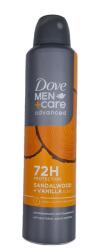 Dove men+care andvanced deodorant spray 250ml sandalwood+vanilla scent 72h protection