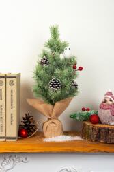MagicHome Bradut decorativ natural de Craciun, ornamentat, 36 cm (8091003)