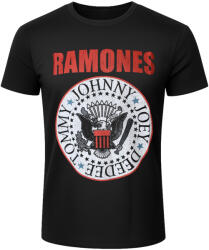 ROCK OFF мъжка тениска Ramones - Hey Ho Red Block Text - BL - Carbon - ROCK OFF - RACBN78MB