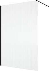 RONAL Paravan dus cu sticla riflata walk-in 100x200 cm, negru, 8 mm, Ronal Lina (D401000685)