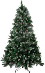 MagicHome Brad artificial de Craciun 210 cm, tip brad, nins cu conuri decorative (8091682)