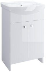 Cersanit Set dulap baie suspendat alb 60 cm cu lavoar, doua usi, Cersanit Cersania (S567-006-DSM)