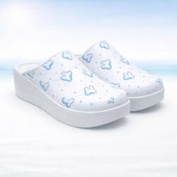  Saboți Medicali Albi cu Model Dentar - Ușori și Antiderapanți 36