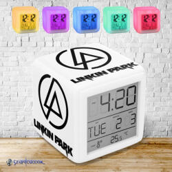  Linkin Park logo színváltós világító ébresztő óra