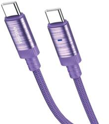 Kakusiga Cablu Date si Incarcare Kakusiga KSC-972 USB-C 60W Smart On-Off, Brodat, 1m, Mov (Vtk-Acc-10251)