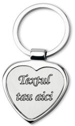  Breloc personalizat metalic in forma de inima amor gravat cu textul tau