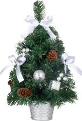 MagicHome Bradut decorativ de Craciun MagicHome, argintiu, cu fundite, 40 cm (8090996)