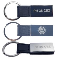  Breloc personalizat metalic in forma de dreptunghi cu piele gravat cu numarul de la masina