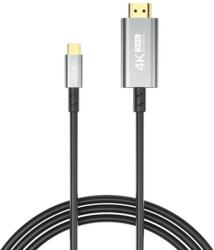 XO Adaptor HDMI 4K XO-GB019 cu Conector tip USB-C, 1.8m - Negru (Vtk-Acc-3376)