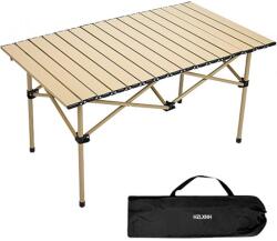  Masa Pliabila Pentru Camping, Inclusa Geanta de Transport, Aluminiu, Bej, 120 x 55 x 50cm