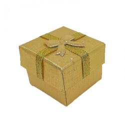  Cutie pentru cadouri cu fundite, auriu, 4 cm x 4 cm x 3 cm