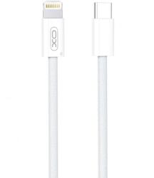 XO Cablu Date si Incarcare XO NB-Q260C, Brodat, USB-C - Tip Lightning, QC3.0 PD27W, 3m, Alb (Vtk-Acc-8320)
