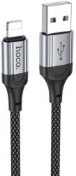 hoco. Cablu Date si Incarcare Hoco X102 USB-A la Lightning 2.4A, Brodat, 1.2m, Negru (Vtk-Acc-8523)