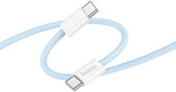 hoco. Cablu Date si Incarcare Hoco X105 USB-C la USB-C 60W 3A, Brodat, 1m, Albastru (Vtk-Acc-10232)