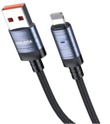 Kakusiga Cablu Date si Incarcare Kakusiga KSC-972 USB-A la Lightning 3A Smart On-Off, Brodat, 1m, Negru (Vtk-Acc-10247)