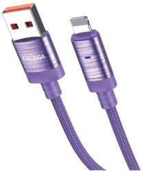 Kakusiga Cablu Date si Incarcare Kakusiga KSC-972 USB-A la Lightning 3A Smart On-Off, Brodat, 1m, Mov (Vtk-Acc-10248)