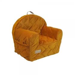 Klups Fotoliu pentru copii Klups Velvet galben Honey din catifea moale (00085253)