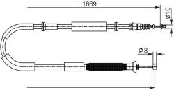 Bosch Cablu, frana de parcare BOSCH 1 987 482 588 (1 987 482 588)