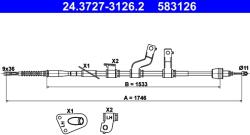 ATE Cablu, Frana De Parcare 24.3727-3126.2 Hyundai I30/I30 Kombi