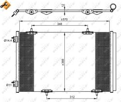 NRF Condensator, Climatizare 350066 Citroën C-Elysee Peugeot 301 (350066)