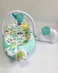 MyKids Babynest pentru bebelusi MyKids Elephant Blue cu arcada si pernuta (00086387)