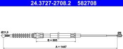 ATE Cablu, Frana De Parcare 24.3727-2708.2 Audi A3 Seat Altea/Leon/Toledo Iii (24.3727-2708.2)