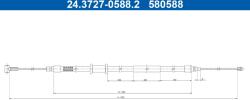 ATE Cablu, Frana De Parcare 24.3727-0588.2 Citroën Jumper Ii Fiat Ducato