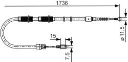 Bosch Cablu, Frana De Parcare 1987477257 Audi A4 B6/A4 B7 (1987477257)