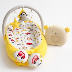 MyKids Babynest pentru bebelusi MyKids Cars Yellow cu arcada si pernita (00086382)