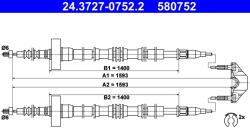 ATE Cablu, Frana De Parcare 24.3727-0752.2 Opel Astra G/Astra G Classic