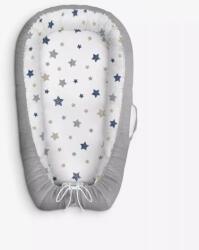 Klups Cuib pentru bebelusi Klups Velvet Gri din bumbac si catifea, 80x50 cm (00080827)