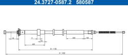ATE Cablu, Frana De Parcare 24.3727-0587.2 Fiat 500/500 C (24.3727-0587.2)