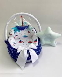 MyKids Babynest pentru bebelusi MyKids Standard Sailor Blue cu arcada si pernita (00086395)