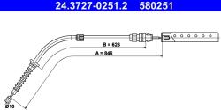 ATE Cablu, Frana De Parcare 24.3727-0251.2 Mini Mini (24.3727-0251.2)