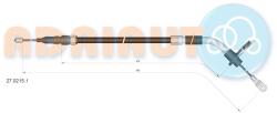 ADRIAUTO Cablu, Frana De Parcare Spate Stanga 27.0215. 1 Mercedes-Benz A-Class/B-Class (27.0215.1)
