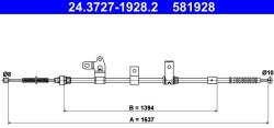 ATE Cablu, frana de parcare ATE 24.3727-1928.2 (24.3727-1928.2)