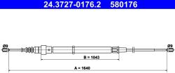 ATE Cablu, Frana De Parcare 24.3727-0176.2 Seat Cordoba/Ibiza Iii Skoda Fabia I (24.3727-0176.2)