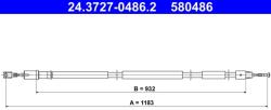 ATE Cablu, Frana De Parcare 24.3727-0486.2 Mercedes-Benz Viano/Vito/Vito / Mixto (24.3727-0486.2)