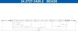 ATE Cablu, Frana De Parcare 24.3727-3420.2 Vw California T6/Multivan T6 (24.3727-3420.2)