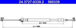 ATE Cablu, Frana De Parcare 24.3727-0339.2 Citroën Berlingo / Berlingo First (24.3727-0339.2)
