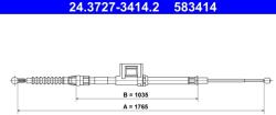 ATE Cablu, Frana De Parcare 24.3727-3414.2 Skoda Octavia Iii (24.3727-3414.2)