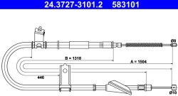 ATE Cablu, Frana De Parcare 24.3727-3101.2 Hyundai Atos